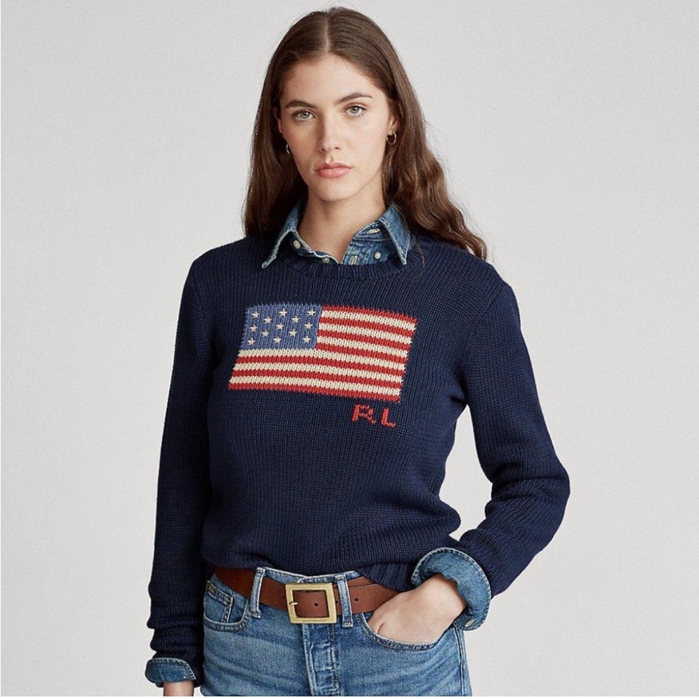 Polo Ralph Lauren Navy Blue Women’s Flag Sweater